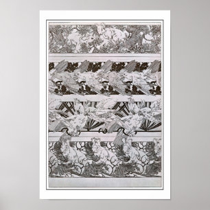 Affiche Equipes & Oiseaux de style Art Nouveau, Mucha