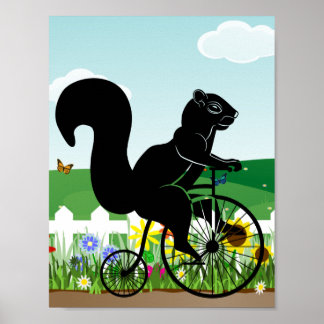 Affiche Equirrel Rider sur Old Bike