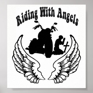 AFFICHE ÉQUITATION AVEC ANGELS CHALLEN BIKERS