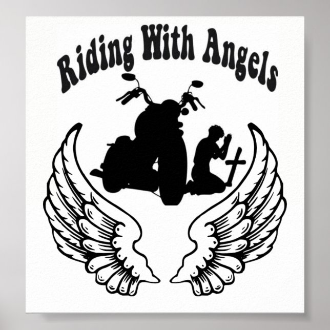AFFICHE ÉQUITATION AVEC ANGELS CHALLEN BIKERS (Devant)