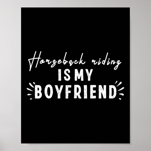 Affiche Équitation Est Mon Petit Ami Drôle Design (Devant)