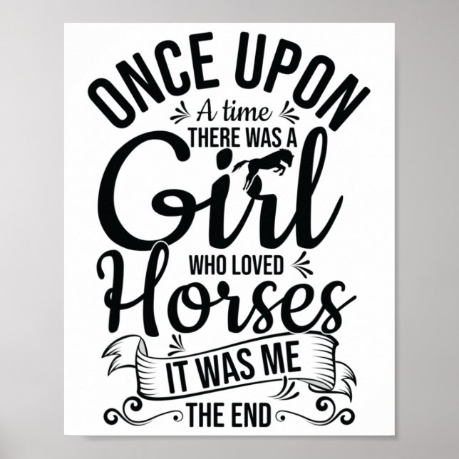 Affiche équitation fille drôle cheval fille équitation équ (Devant)