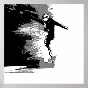 Affiche Équitation libre - Snowboarder