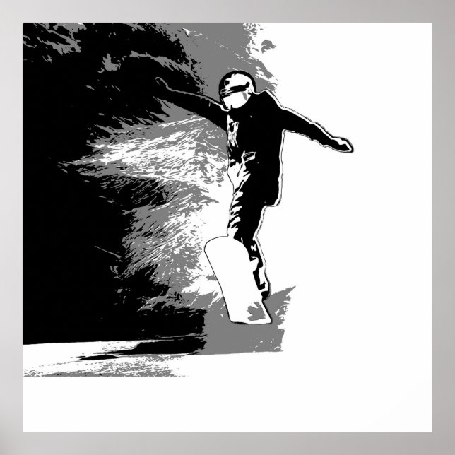 Affiche Équitation libre - Snowboarder (Devant)