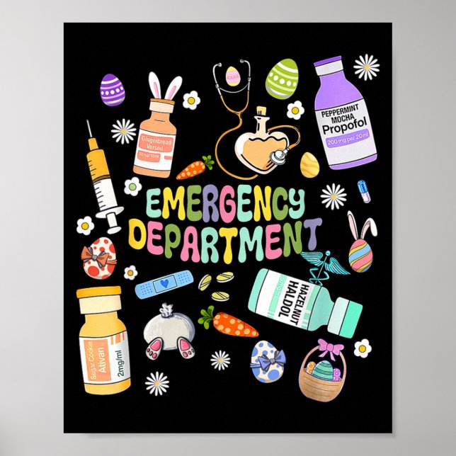 Affiche Er Easter Nurse Crew Easter Day Emergency Room Nur (Devant)