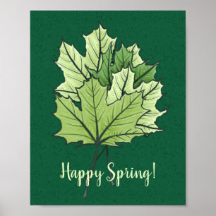 Affiche Érable vert du printemps Amoureux de la nature Feu