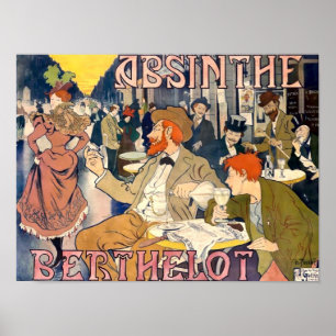 Affiche Ere victorienne 1898 Art Nouveau Absinthe Ad