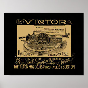 Affiche Ere victorienne vintage Steampunk Typewriter Ad