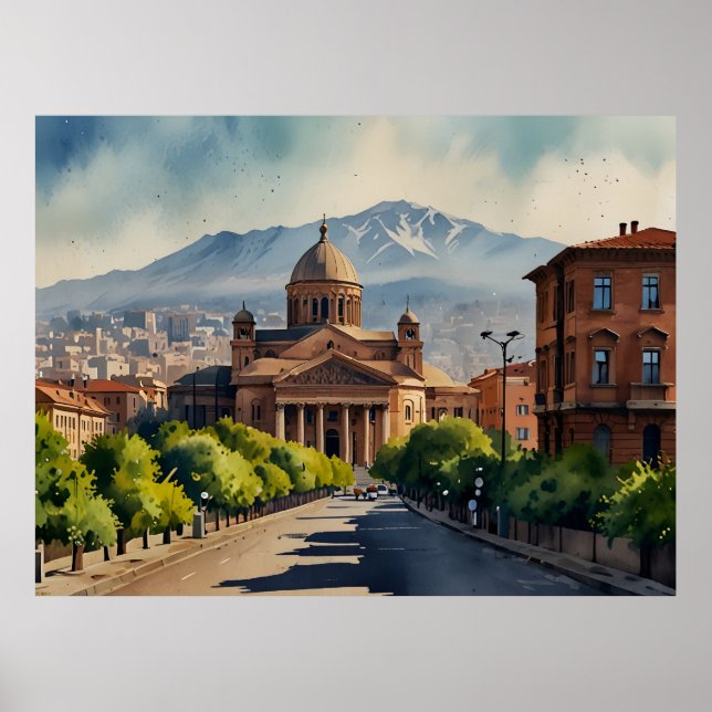 Affiche Erevan aquarelle (Devant)