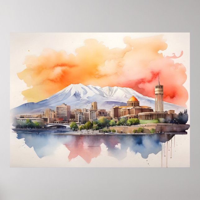 Affiche Erevan aquarelle (Devant)