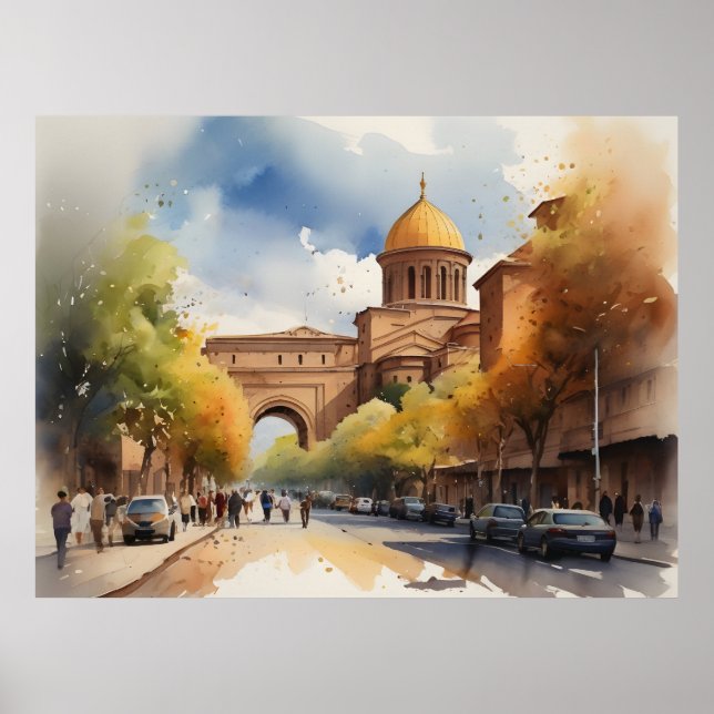 Affiche Erevan aquarelle (Devant)