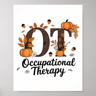 Affiche Ergothérapie Automne Ot Ota Automne Thanksgivi