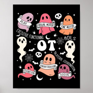 Affiche Ergothérapie OT OTA Halloween Éffrayant Cute
