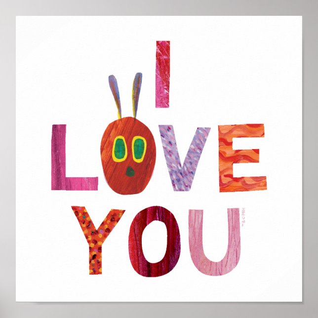 Affiche Eric Carle | Caterpillar I Love You (Devant)