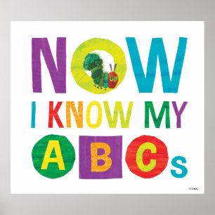Affiche Eric Carle   Maintenant je connais mes ABC