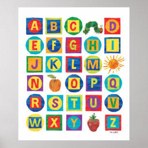 Affiche Eric Carle Motif de cubes alphabetiques