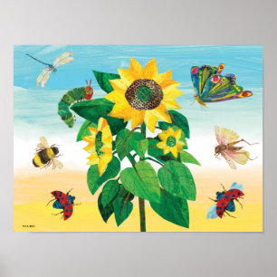 Affiche Eric Carle   Scène de fleurs du jardin
