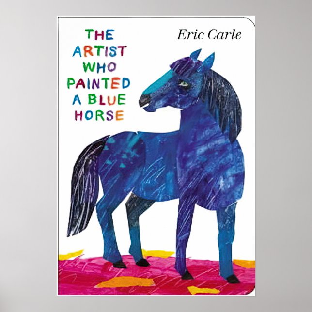 Affiche Eric Carle - un cheval bleu (Devant)