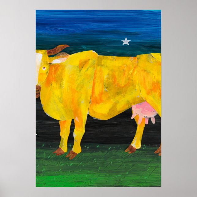 Affiche Eric Carle - Vache sur jaune (Devant)