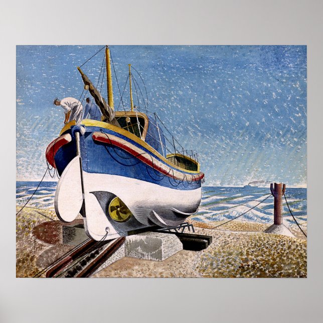 Affiche Eric Ravilious - Canot de sauvetage,  (Devant)