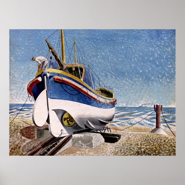 Affiche Eric Ravilious - Lifeboat, (Devant)