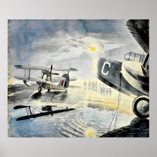 Affiche Eric Ravilious - Matin sur le Tarmac