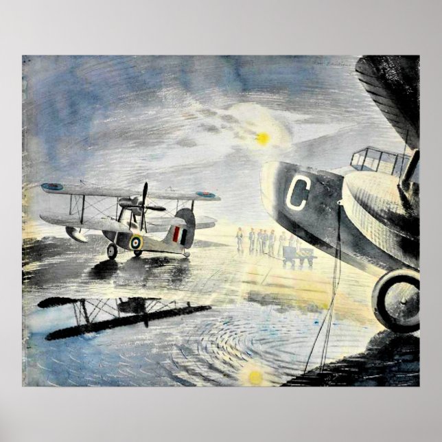 Affiche Eric Ravilious - Matin sur le Tarmac (Devant)