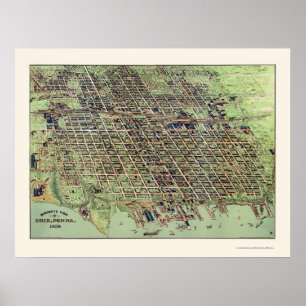 Affiche Erie, PA Panoramic Map - 1909