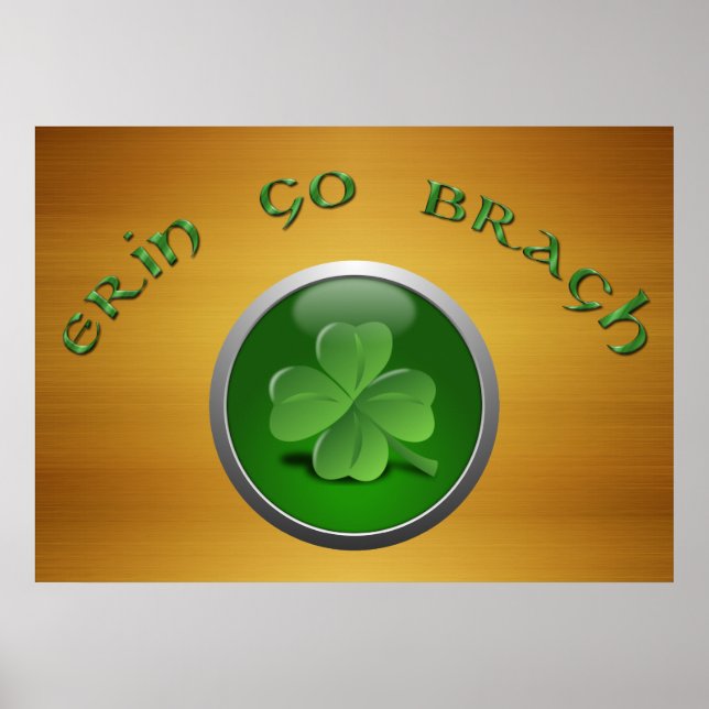 Affiche Erin Go Bragh Shamrock (Devant)