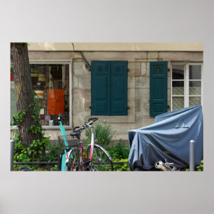 Affiche Erlangen Windows et vélo en Allemagne