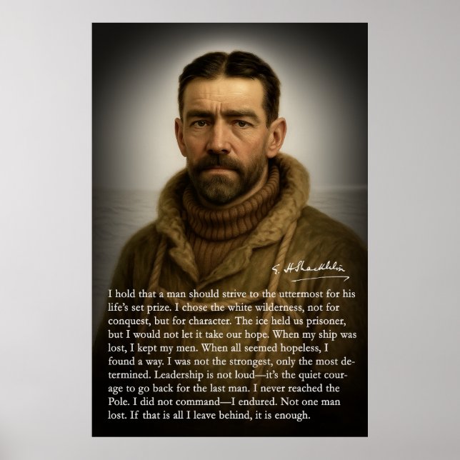 Affiche Ernest Shackleton - Heroic Antarctique Explorer (Devant)
