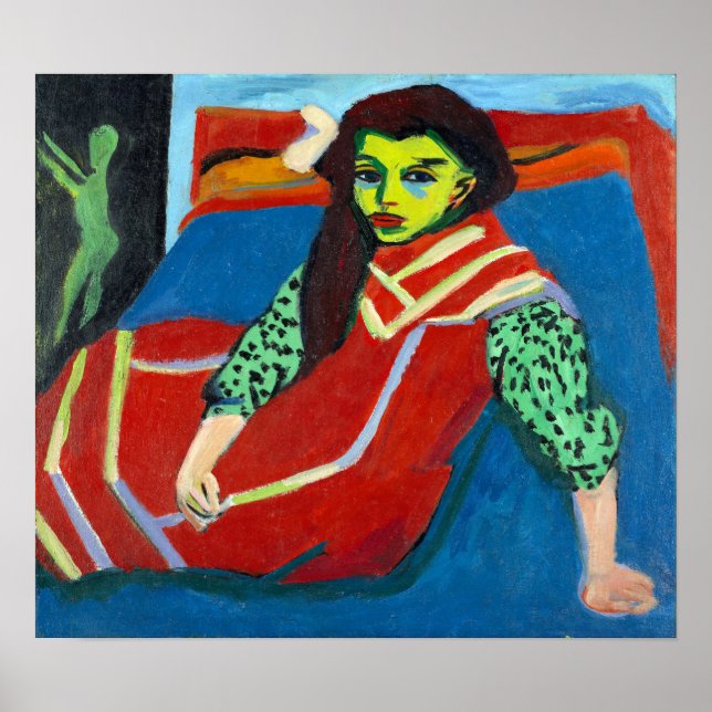 Affiche Ernst Ludwig Kirchner Fille assise Fränzi Fehrmann (Devant)