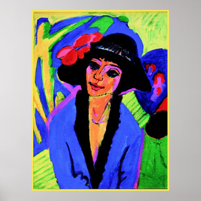 Affiche Ernst Ludwig Kirchner peinture, Portrait de Gerda (Devant)