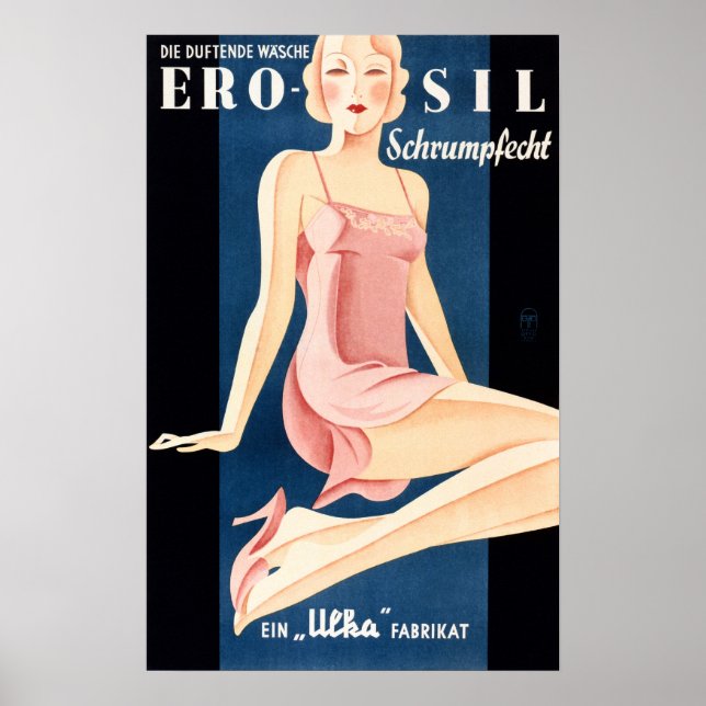 Affiche EROSIL FEMME Allemande Peau Cosmétique Crème Vinta (Devant)