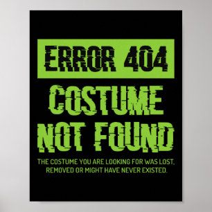 Affiche Erreur 404 Costume non trouvé Lazy Halloween Match