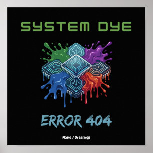 Affiche Erreur de teinture du système 404 Graphisme de mic
