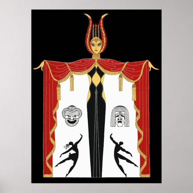 Affiche Erté - Broadway's in Fashion [Version de nuit] (Devant)