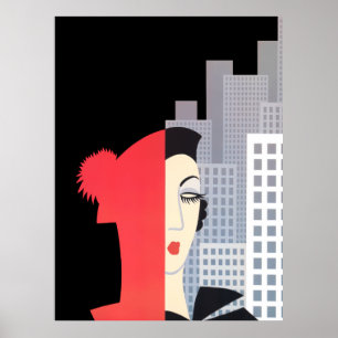 Affiche Erté - Figures Dansant [Version Nocturne]