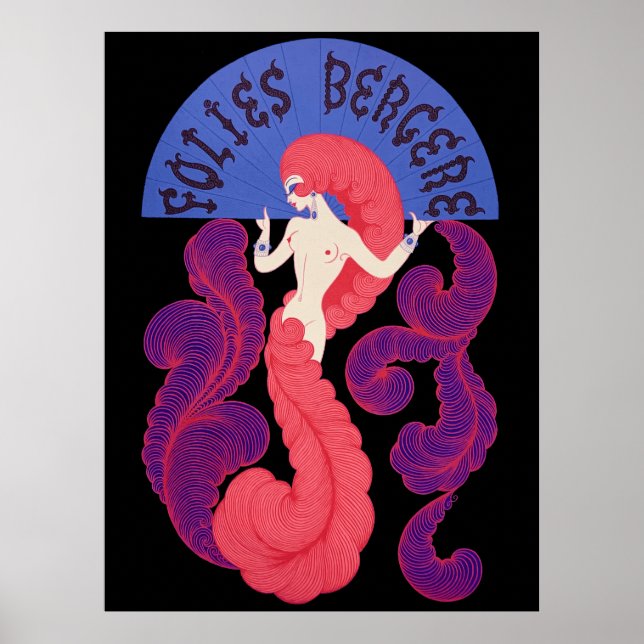 Affiche Erté - Folies Bergere [Version Nocturne] (Devant)