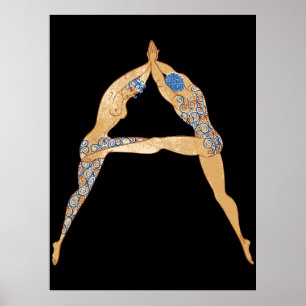 Affiche Erté - La lettre A de la suite Alphabet, 1976