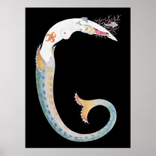 Affiche Erté - La Lettre G de la Suite Alphabet, 1976