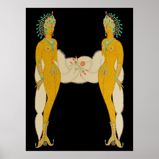 Affiche Erté - La lettre H de la suite Alphabet, 1976 (Devant)