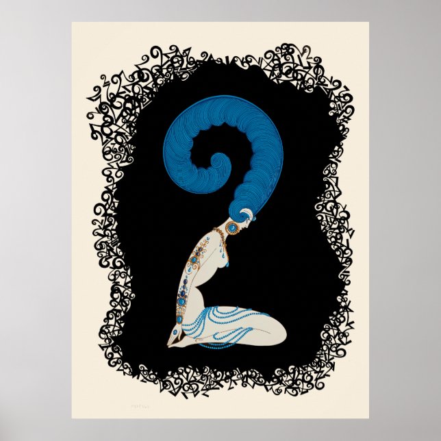 Affiche Erté - La Suite Numéraux, Le Numéro 2 (Devant)