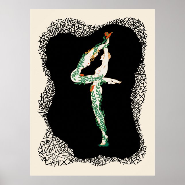 Affiche Erté - La Suite Numéraux, Le Numéro 4 (Devant)