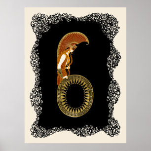 Affiche Erté - La Suite Numéraux, Le Numéro 6