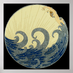 Affiche Erté - La Vague [Version Nocturne]