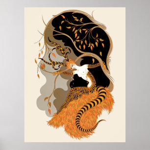 Affiche Erté - Les Saisons, automne 1970