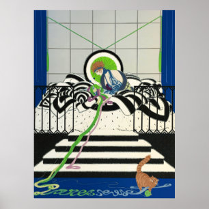 Affiche Erté - Paresseuse, 1980