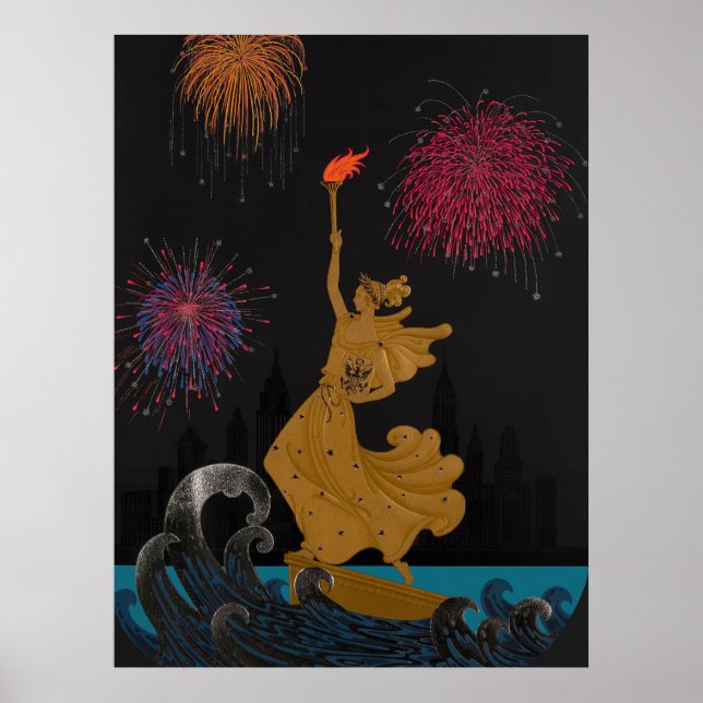 Affiche Erté - Statue de la Liberté (Nuit) (Devant)