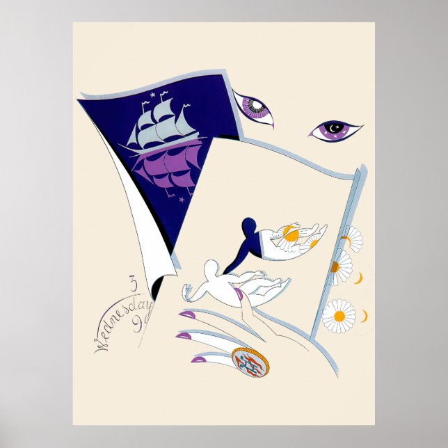 Affiche Erté - Suite Zodiac, Gemini (Devant)